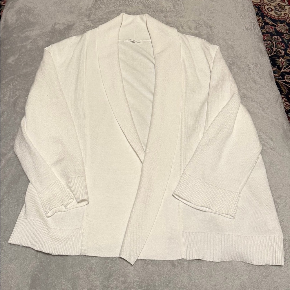 89th & Madison Open Front Women's White Cardigan XL